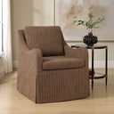 Luisa - Pinstripe Swivel Chair - Brown - Uttermost - Swivel Chairs - Elite Enclave Home