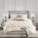 Laurel - California King 7 Piece Tufted Comforter Set - Ivory