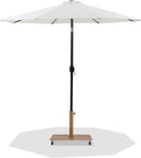 Fiji - Aluminum Patio Umbrella With Square Teak And Black Base