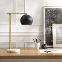 22" Iron Desk Table Lamp With Black Dome Shade - Black