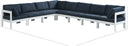 Nizuc - Outdoor Patio 8 Piece Modular Sectional With White Frame - Meridian Furniture - Stationary Sectionals- Elite Enclave Home