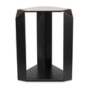 Keenan - Geometric Accent Table - Bronze / White