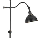 Adjustable Traditional Shaped Floor Lamp With Black Dome Shade - Bronze - HomeRoots - Floor Lamps - Elite Enclave Home