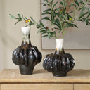 Umbrian - Gourd Vases (Set of 2) - White & Brown - Uttermost - Vases & Jars - Elite Enclave Home