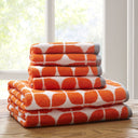 Lita - 6 Piece Jacquard Towel Set - Orange - Intelligent Design - Towel Sets - Elite Enclave Home