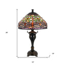 Metal Two Light Table Lamp With Purple Cone Shade - Bronze - HomeRoots - Table Lamps - Elite Enclave Home