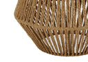 Rattan Geometric Table Lamp With Beige Drum Shade - Brown - HomeRoots - Table Lamps - Elite Enclave Home