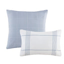 Morgan - 5 Piece Cotton Jaquard Duvet Set - White / Blue