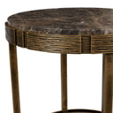 Cusano - Round Dark Marble Accent Table - Brass / Brown