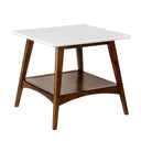 Parker - End Table - Off - White / Pecan - Madison Park - End Tables - Elite Enclave Home