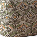 Cotton Damask Pouf Cover - Orange