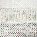 Cotton Striped Pouf Ottoman - Cream