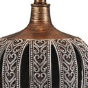 Primo Tall Table Lamp With White Lamp Shade - Brown