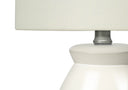 Ceramic Geometric Table Lamp With Drum Shade - Cream - HomeRoots - Table Lamps - Elite Enclave Home