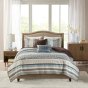 Princeton - King Reversible Coverletr (Set of 5) - Blue