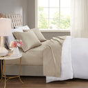 600 Thread Count - Cooling Cotton Blend 4 Piece Queen Sheet Set - Khaki