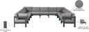 Nizuc - Outdoor Patio 11 Piece Modular Sectional With Gray Frame