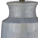 Ceramic Table Lamp With White Empire Shade - Gray