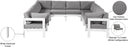 Nizuc - Outdoor Patio 10 Piece Modular Sectional With White Frame - Meridian Furniture - Stationary Sectionals- Elite Enclave Home