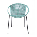25" Metal Outdoor Dining Chair (Set of 2) - Light Blue