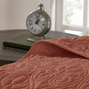 Quebec - 3 Piece King/California King Reversible Quilt Set - Clay Red
