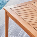 Eucalyptus Slat Wood Straight Outdoor Dining Table With Umbrella Hole - Natural