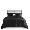 Alton - King Plush Sherpa Down Alternative Comforter Set - Black - Woolrich - Comforters & Sets - Elite Enclave Home