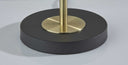 Table Lamp With White Ribbed Frosted Glass Dome Shade - Antiqued Brass