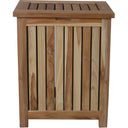 Compact Teak Laundy Storage With Removable Bag - Natural - HomeRoots - Storage Baskets - Elite Enclave Home