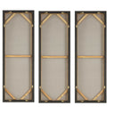 Smoke Break - Hand Painted Modern Art (Set of 3) - Black / Gray / Orange / Woodtone / Yellow - Uttermost - Canvas Art Sets - Elite Enclave Home