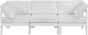 Nizuc - Outdoor Patio 3 Seat Modular Sofa With White Frame - Meridian Furniture - Stationary Sectionals- Elite Enclave Home