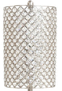 Chrome Floor Lamp With Clear Faux Crystal Drum Shade - Silver