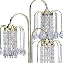 Faux Crystal Three Light Chandelier Table Lamp - Gold