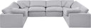 Indulge - Linen 8 Piece Modular Sectional - Meridian Furniture - Stationary Sectionals - Elite Enclave Home