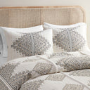 Ibiza - 4 Piece Printed Comforter Set With Throw Pillow - Black