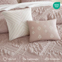 Mona - Full/Queen 5 Piece Sculpted Comforter Set - Pink - Madison Park - Comforters & Sets - Elite Enclave Home
