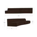 Naomi - 2 Piece Wave Modular Sectional - Dark Brown - Moe's Home Collection - Stationary Sectionals - Elite Enclave Home
