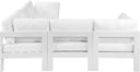 Nizuc - Outdoor Patio 5 Piece Modular Sectional With White Frame - Meridian Furniture - Stationary Sectionals- Elite Enclave Home