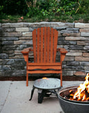 Battleship Wood Heavy Duty Plastic Outdoor Adirondack Chair - Gray And Natural