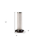 Modern Crystal And Steel Table Lamp - White Sand