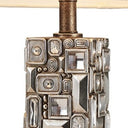Table Lamp With Abstract Mirror Design - Silver