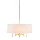 Presidio - 5 - Light White Drum Shade Chandelier - Gold / White - Hampton Hill - Chandeliers - Elite Enclave Home