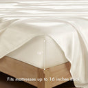 Satin - 4 Piece Twin Luxury Sheet Set - Ivory