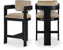 Sacha - Velvet Stool With Black Base - Meridian Furniture - Counter Height (24" - 27") - Elite Enclave Home