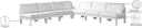 Nizuc - Outdoor Patio 7 Piece Modular Sectional With White Frame - Meridian Furniture - Stationary Sectionals- Elite Enclave Home