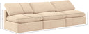 Indulge - Velvet 3 Seat Modular Armless Sofa - Meridian Furniture - Stationary Sectionals - Elite Enclave Home
