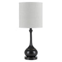 Metal Table Lamp With Beige Drum Shade - Bronze - HomeRoots - Table Lamps - Elite Enclave Home