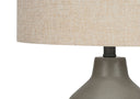 Concrete Urn Table Lamp With Beige Drum Shade - Gray - HomeRoots - Table Lamps - Elite Enclave Home