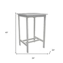 Solid Wood Slat Indoor Outdoor High Top Bar Table - White