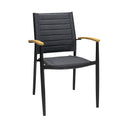 Metal Indoor Outdoor Dining Chair (Set of 2) - Gray And Black